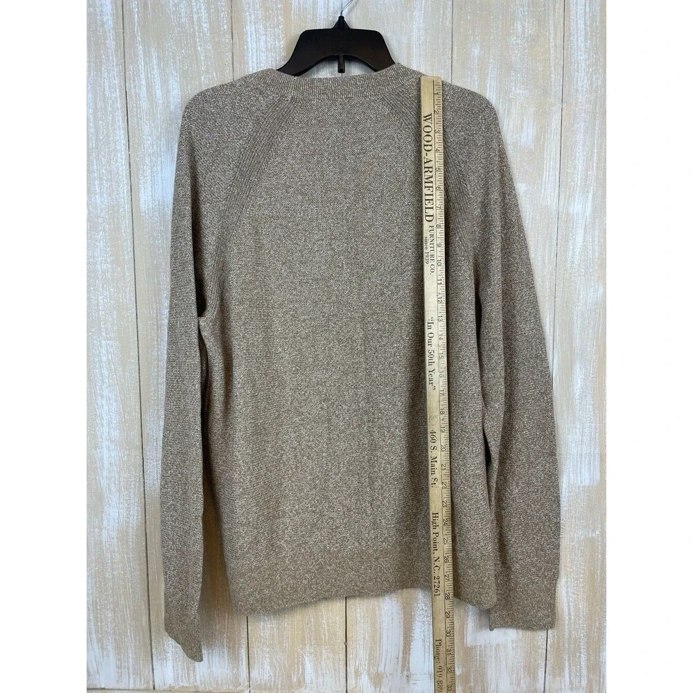 Michael Kors Men's L Modern-Fit Textured Mouline Sweater Dark Camel